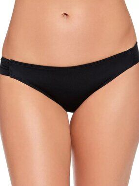 Salt + Cove Juniors Side-Tab Hipster Bikini Swim Bottom, Black, XL